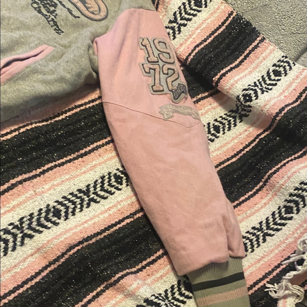 Gray and Pink Varsity Jacket - Picture 4 of 10